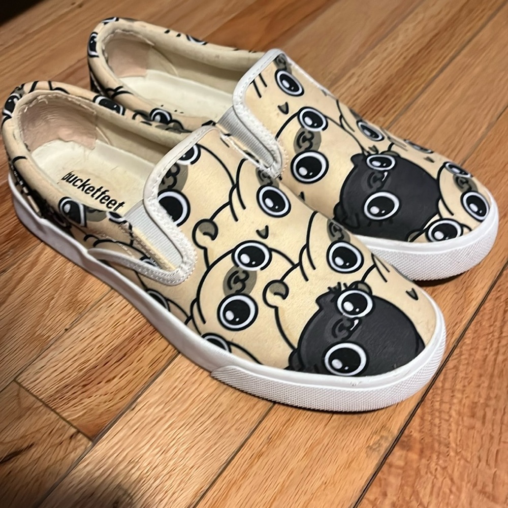 Cute Pug Shoes | Slip On | Gift for dog lover | Mochi the pug